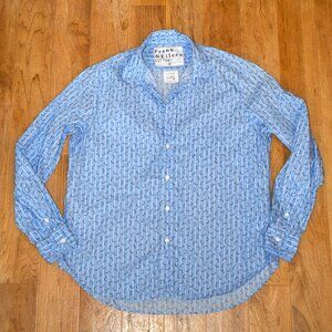 Frank & Eileen Women's Eileen Blue Print Relaxed Button Up Shirt Sz S